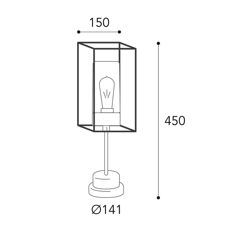 Lampa cokołowa Cubic³ 3369 mosiądz antyk/opal