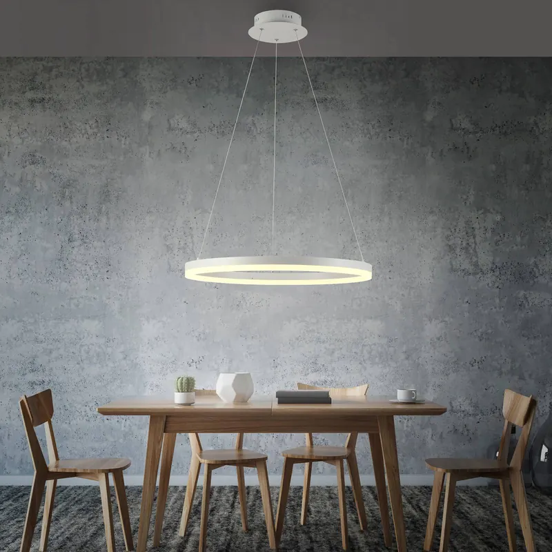 Paul Neuhaus żyrandol LED Titus, Ø 60 cm, biały, ściemniany