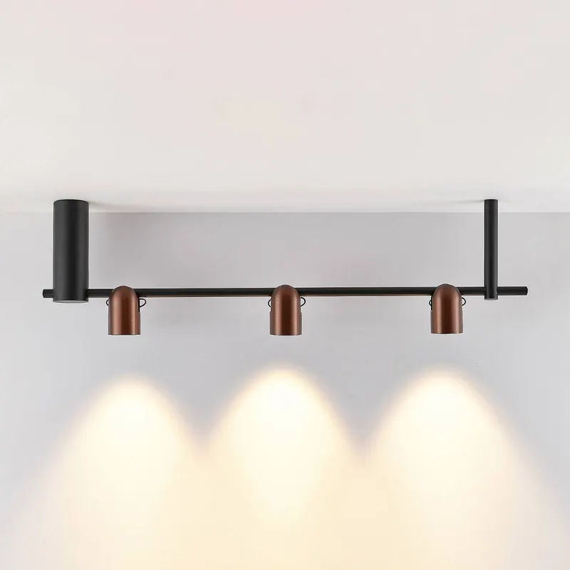 Lampa wisząca Molto Luce Nuun SD, czarny/kawowy brąz, 3-punktowa.
