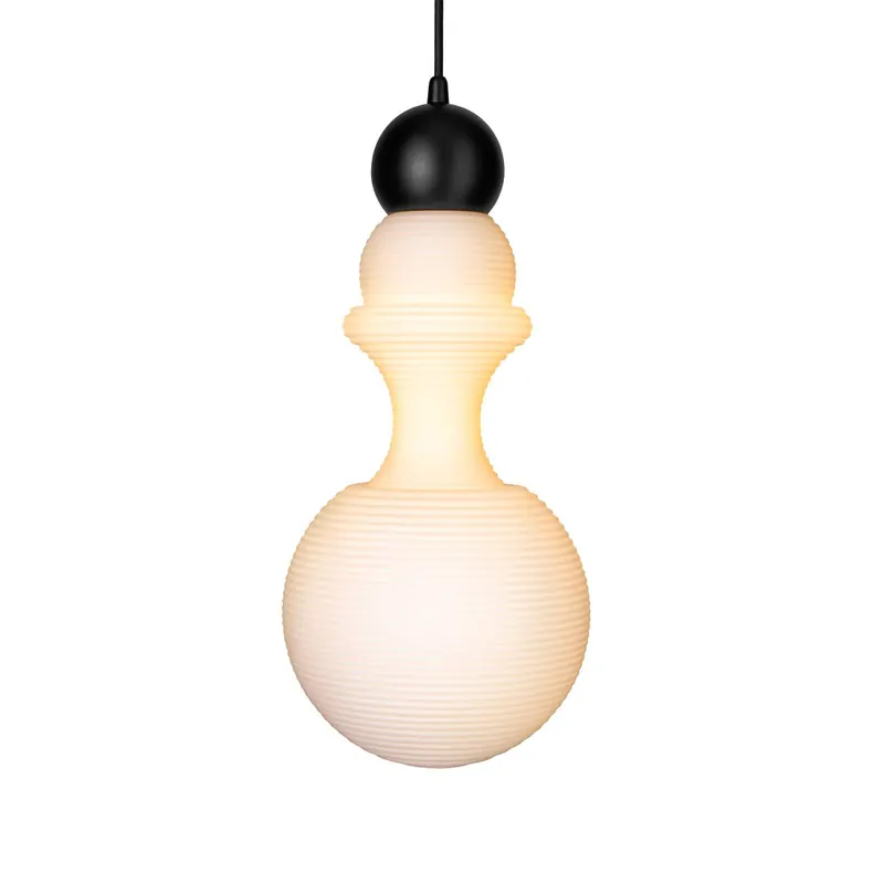 Lampa wisząca Paris 1920, wysokość 43 cm, szkło, biały