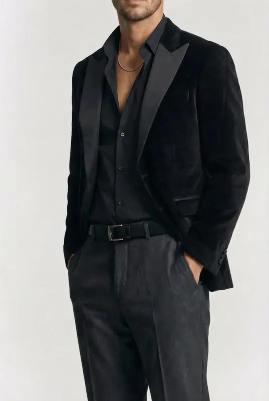 GUESS Marciano By Alain Peak Blazer Jet Black Maat: 44 | Blazers Outlet | Heren | Zwart
