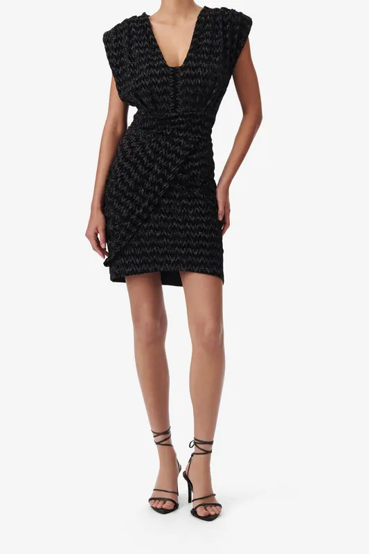 IRO Paris Lukani Dress Black Lurex Maat: 34 | Mini Jurken Outlet | Dames | Zwart