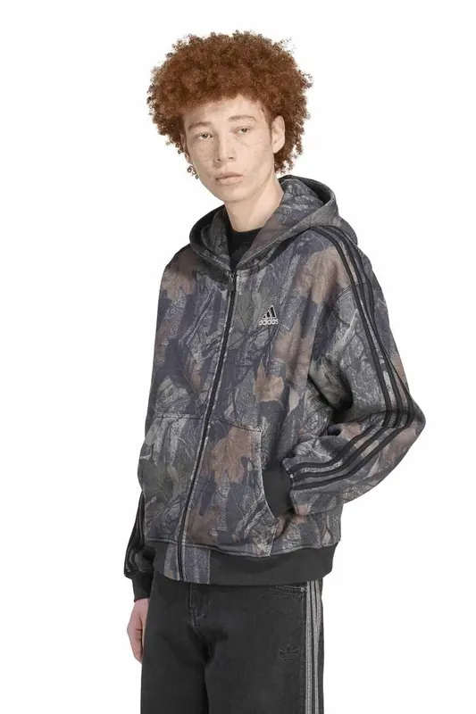 Adidas Unisex Originals Camo Hooded Full-zip Black Maat: L | Hoodies Outlet | Unisex | Zwart
