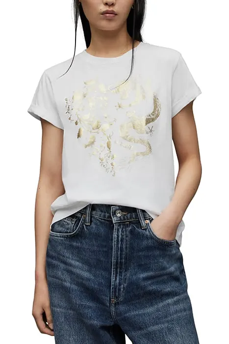 AllSaints Auru Anna Tee White Maat: 42 | Tops Outlet | Dames | Wit