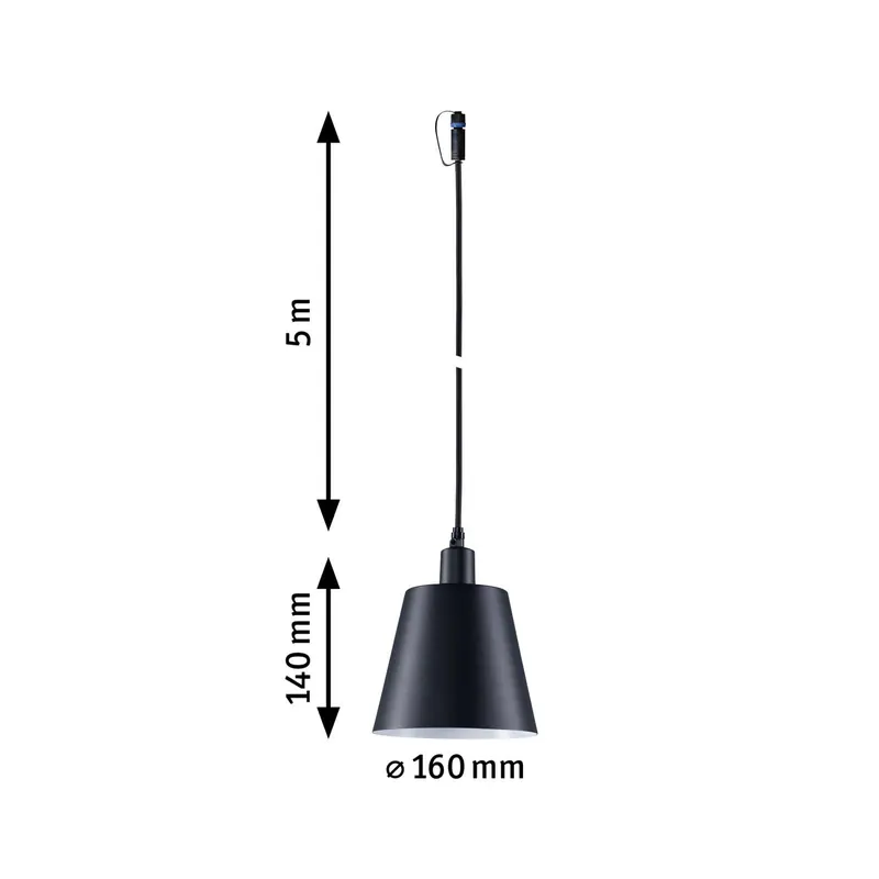 Żyrandol Paulmann Plug & Shine Kofia, antracyt, IP44
