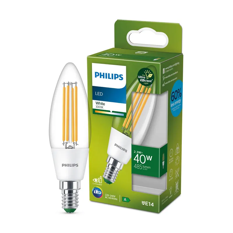 Philips żarówka świeca LED E14 2,3W 485lm 3 000 K