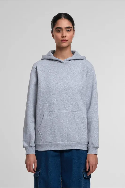 Urban Classics Ladies Loose Brushed Fleece Hoody Melange Maat: L | Sweaters Outlet | Dames | Grijs