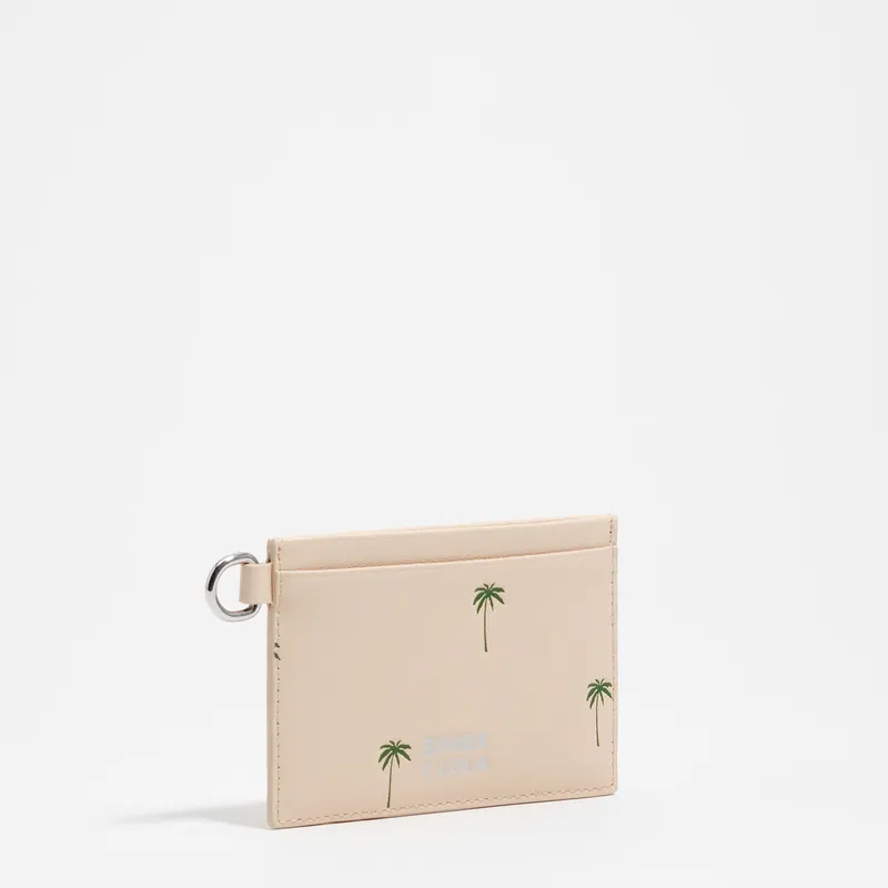 Etui na karty małe skóra Palms piaskowe