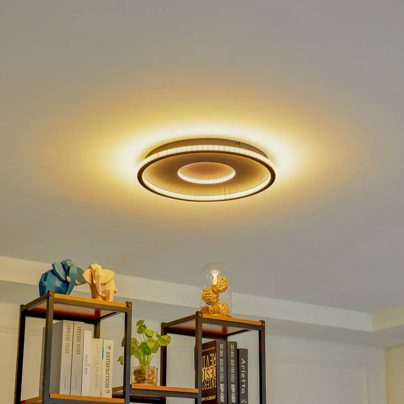 Lampa sufitowa LED Edenia, czarny/biały, CCT, Ø 51 cm