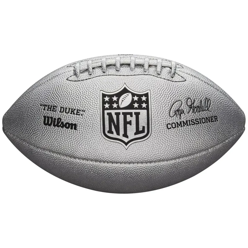 Wilson NFL Duke Metallic Edition Ball WTF1827XB, Unisex, Srebrne, piłki do futbolu amerykańskiego, skóra syntetyczna, rozmiar: 9