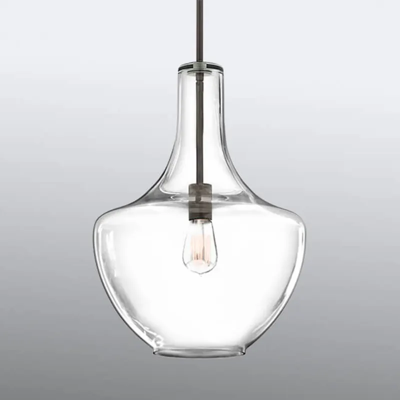 Oprawa: stary brąz – średnia lampa wisząca Everly