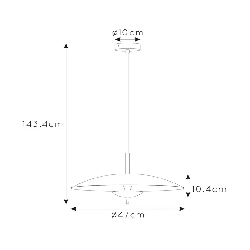 Lampa wisząca LED Vulcan, czarny/złoty, Ø 47 cm, ściemniana
