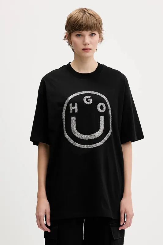 HUGO Blue t-shirt bawełniany Oversized_tee_B_6