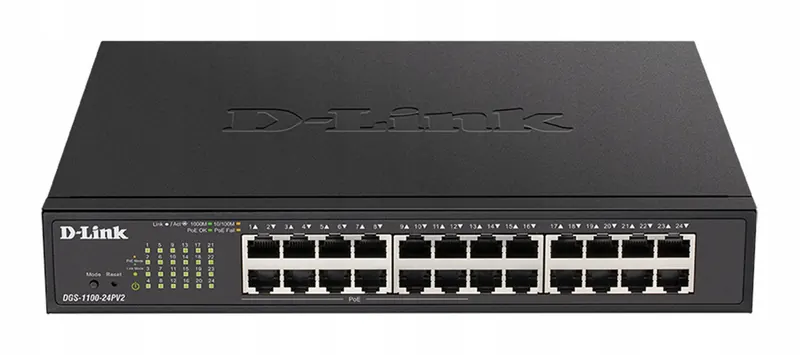D-Link DGS-1100-24PV2 24-port Gigabit Smart switch, 12x GbE PoE+, PoE…
