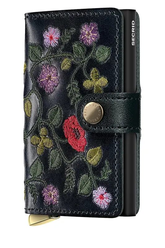 Secrid portfel skórzany STITCH FLORAL