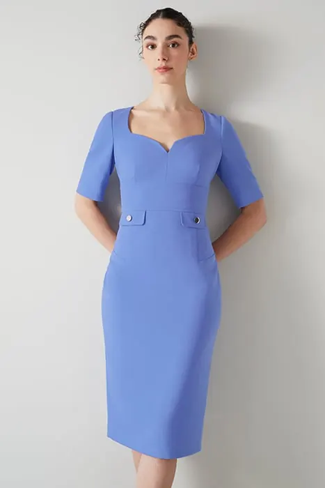 LK Bennett Diana Midi Dress Wedgewood Maat: 6 | Midi Jurken Outlet | Dames | Blauw