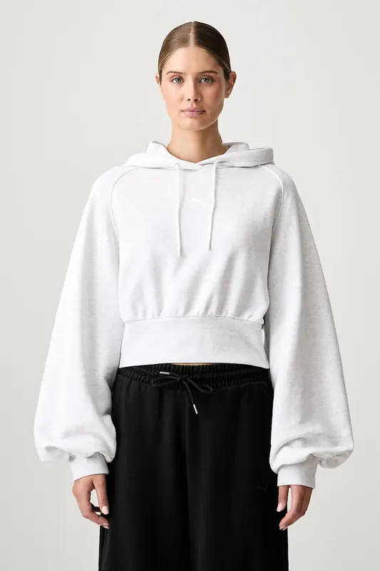 Puma  Essentials Cropped Balloon bluza z kapturem bawełniana damska