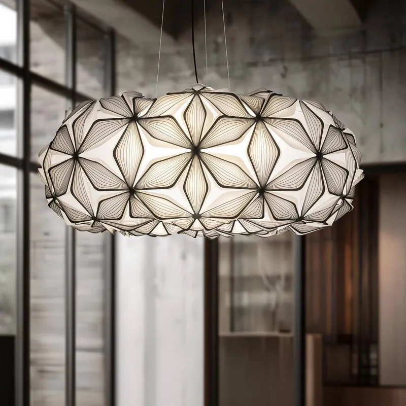 Lampa wisząca C'EST LA VIE, czarna/kabel czarny, Ø 70 cm