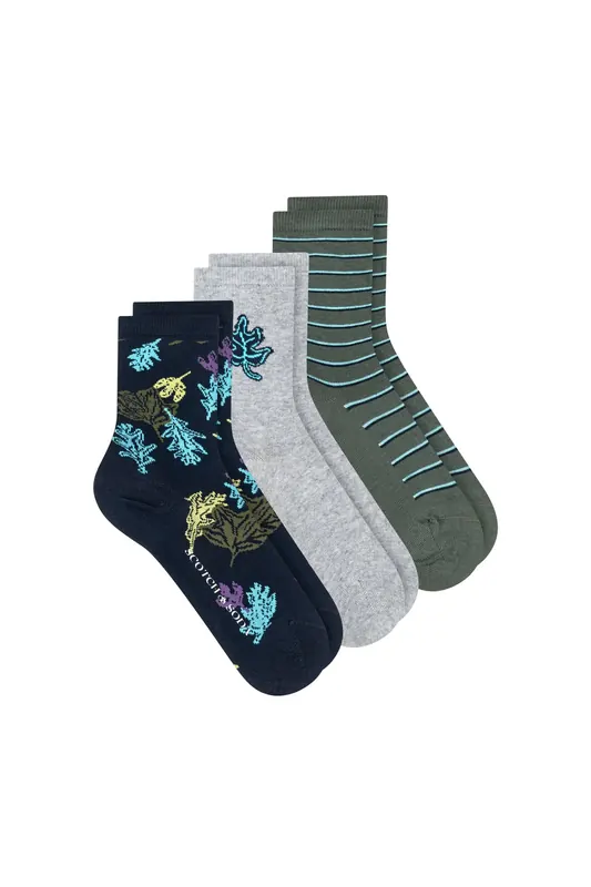 Scotch & Soda Boys 3pk Boys Non Terry Crew Navy Maat: L | Sokken Outlet | kids | Blauw