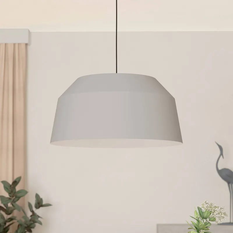 Lampa wisząca Contrisa w kolorze szarym, 1-punktowa, Ø 52 cm