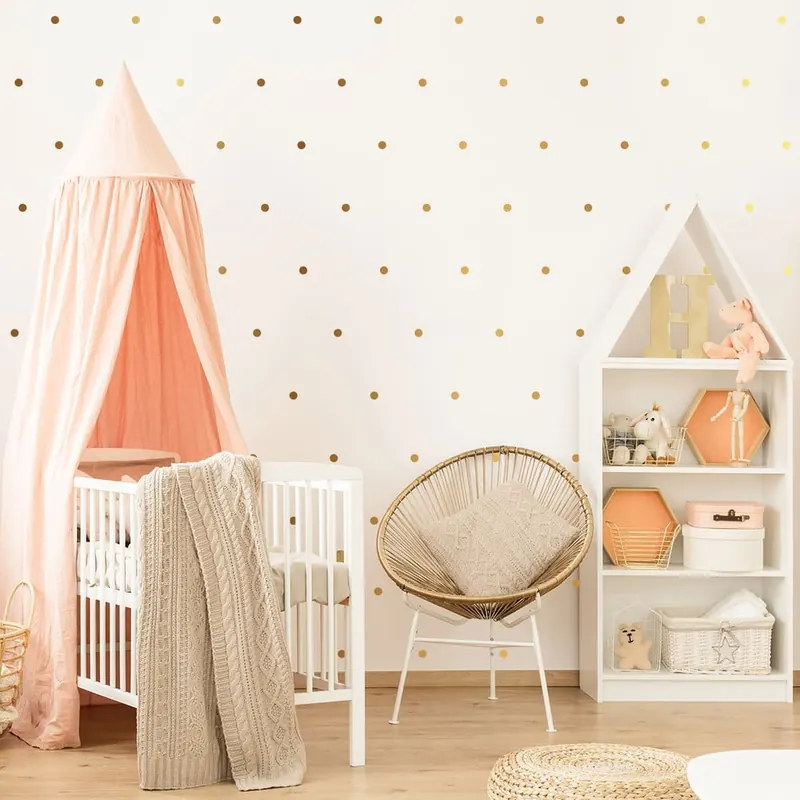 Zestaw naklejek dziecięcych na ścianę 100 szt. 2x2 cm Golden Points – Ambiance