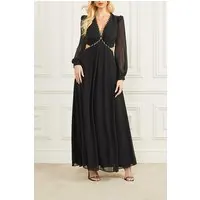 GUESS Marciano By  Ursula Gown Solid Jet Black Maxi Dress Maat: M | Maxi Jurken Outlet | Dames | Zwart