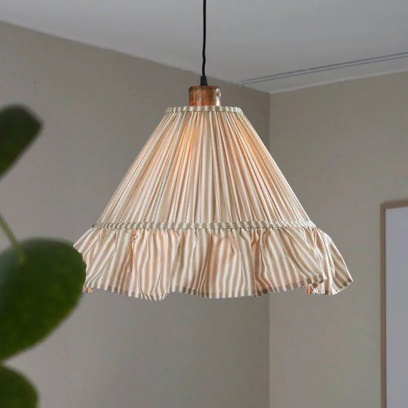 PR Home żyrandol Estrid, beżowa, materiał, Ø 40 cm, E27