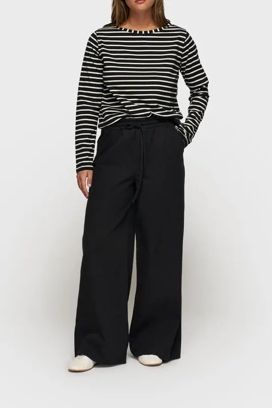 10DAYS The Long Sleeve Tee Stripes Black/white Maat: XS | Longsleeves Outlet | Dames | Zwart