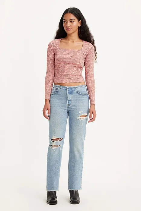 Levi's 501 Straight Jeans Blue Maat: W25L32 | Straight Jeans Outlet | Dames | Blauw