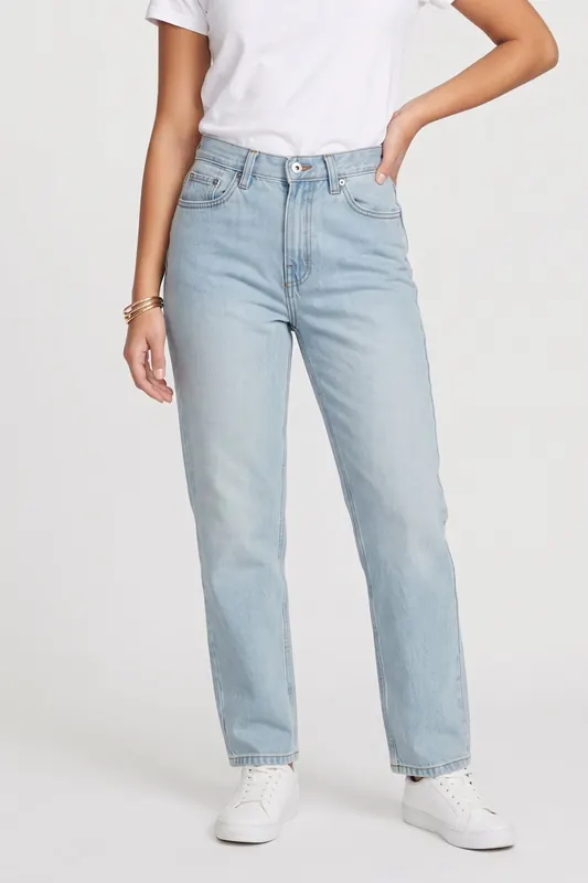 Vans Annabelle Straight Leg Grey Maat: W29 | Straight Jeans Outlet | Dames | Blauw