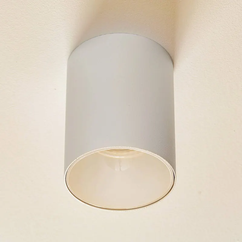 Reflektor sufitowy Eye Tone w kształcie cylindra, biały