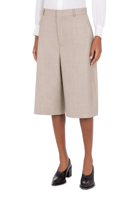 Moschino Wool Canvas Bermuda Shorts Beige Maat: 44 | Korte Broeken Outlet | Dames | Beige