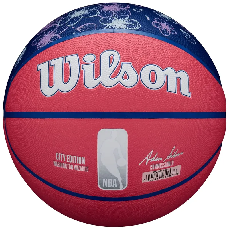 Wilson NBA Team City Collector Washington Wizards Ball WZ4016430ID, Unisex, Różowe, piłki do koszykówki, Skóra kompozytowa, rozmiar: 7