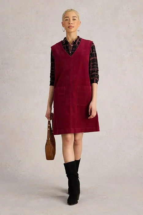 White Stuff Maple Cord Pinny Dark Red Maat: 18 | Mini Jurken Outlet | Dames | Rood