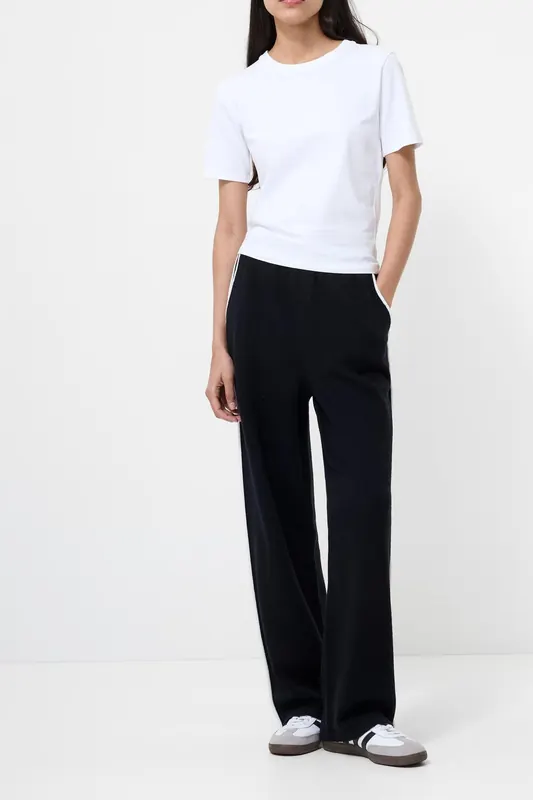 French Connection Jordan Wide Leg Trsr Black/porcelain Crm Maat: XL | Joggingbroeken Outlet | Dames | Zwart
