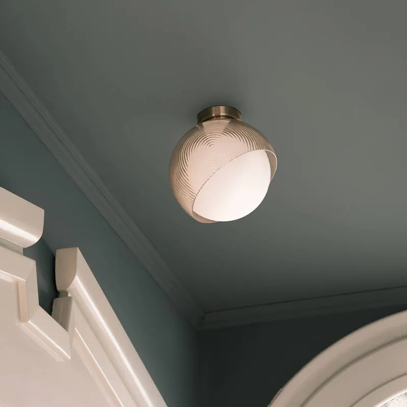 Lampa ścienna IDEAL LUX Bloom, kolor mosiężny, Ø 17 cm, metal