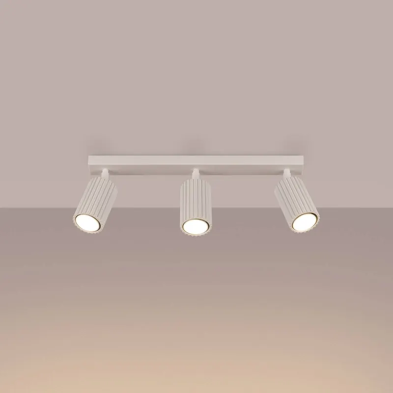 Reflektor sufitowy Carbon, beżowy, długość 45 cm, aluminiowy, 3-punktowy.