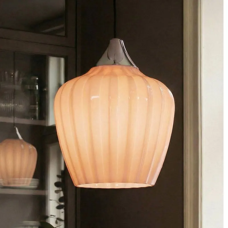 Lampa wisząca Amalfi, pomarańczowa, Ø 25 cm, szkło, E27, wtyczka