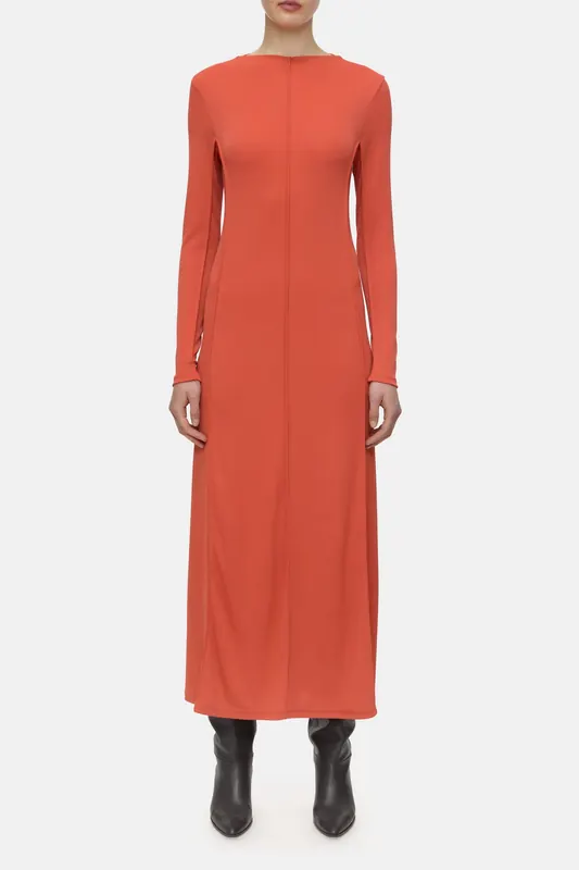 Closed Jersey Dress Aperol Red Maat: S | Maxi Jurken Outlet | Dames | Oranje