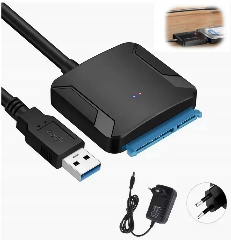 Adapter Naxsir Kabel Przewód Usb 3.0 Sata Dysk Hdd Ssd 2,5'' 3,5''