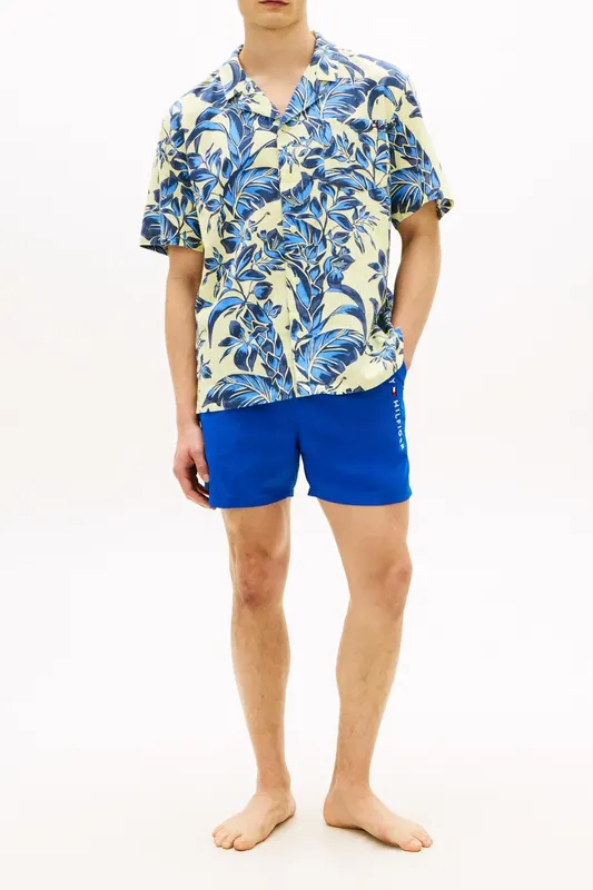 Tommy Hilfiger Woven Bowling Shirt Vintage Tropical Floral Yellow Maat: XXL | Casual Overhemden Outlet | Heren | Geel