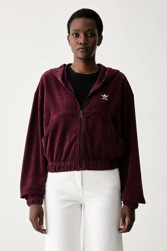 adidas Originals bluza rozpinana z kapturem damska sztruksowa