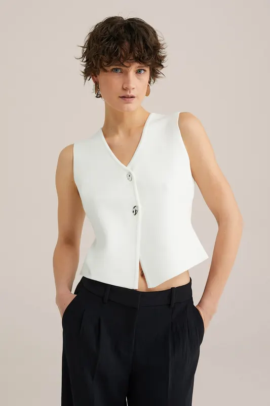 We Fashion Gilet Off-white Maat: L | Gilets Outlet | Dames | Wit