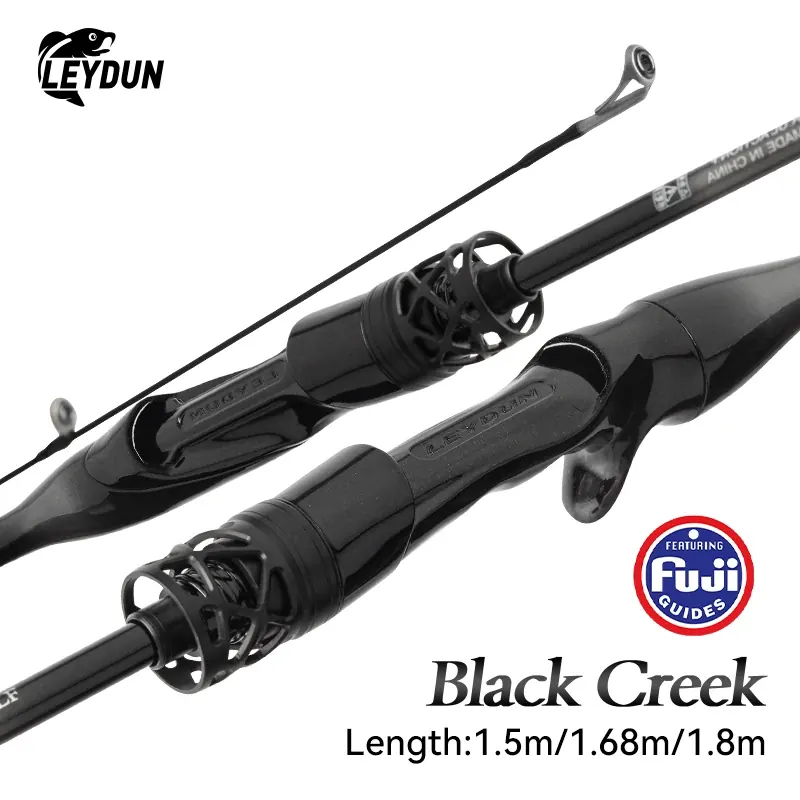 LEYDUN Black Creek wędka 2 sekcje Spinning Casting 1.5/1.68/1.8m wędka podróżna Baitcasting Ultralight wędka z włókna węglowego
