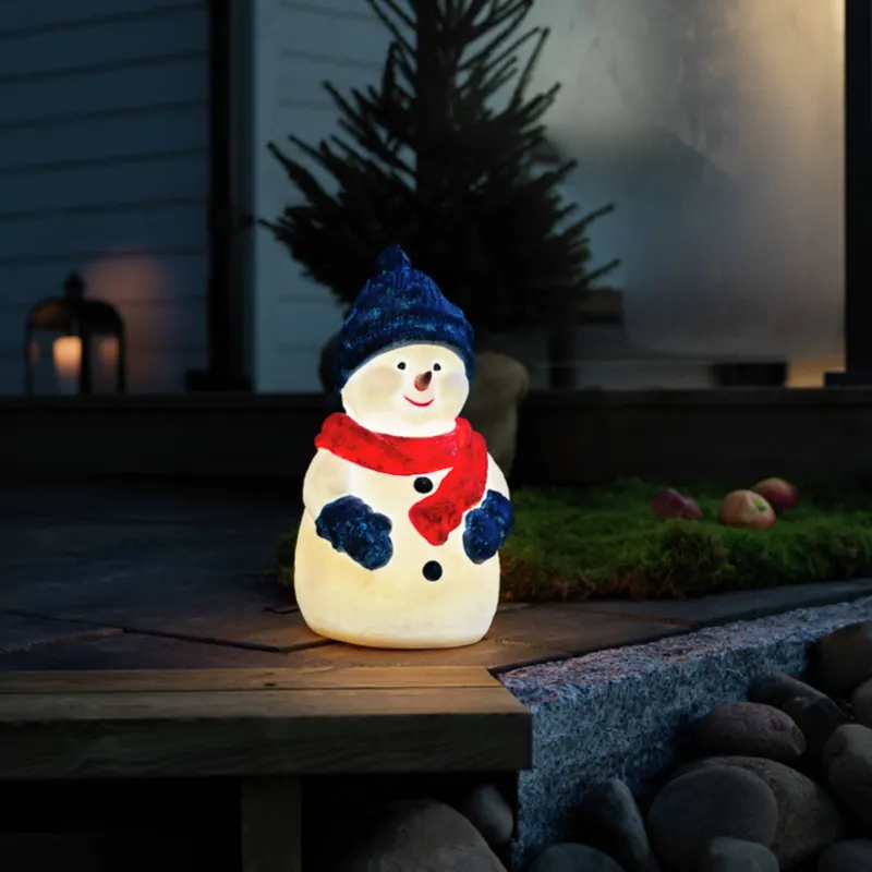 Figura dekoracyjna LED bałwan, ciepła biel, IP44