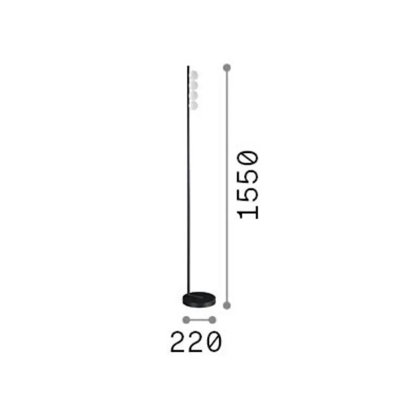 Lampa stojąca LED IDEAL LUX Binomio, biała, 155 cm, metalowa, 4-punktowa