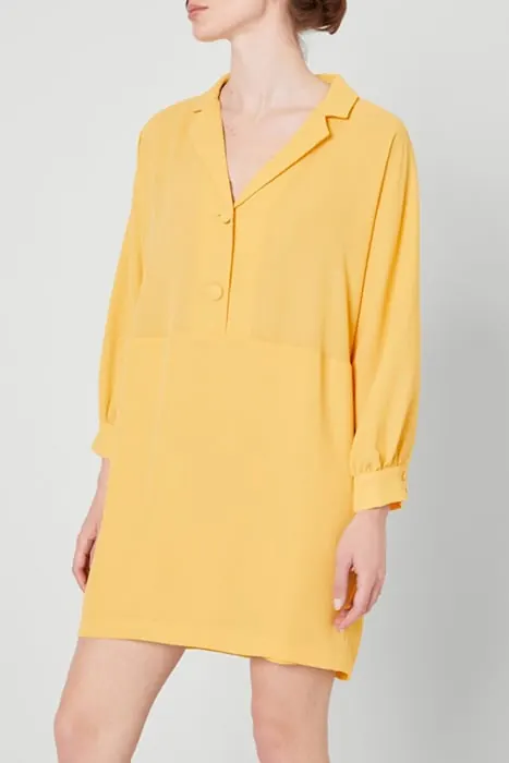 American Vintage Fitted Dress With 3/4-length Sleeves Solaire Maat: M | Mini Jurken Outlet | Dames | Geel