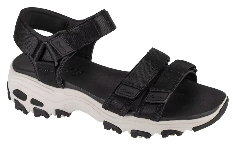 Skechers D'Lites - Fresh Catch 31514-BLK, Damskie, Czarne, sandały, tkanina, rozmiar: 39