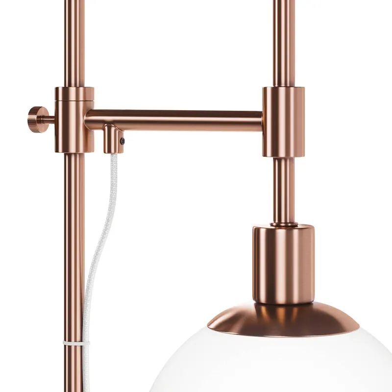 Lampa stojąca Erich marki Maytoni, mosiądz różowy, szkło/metal, 1-punktowa.
