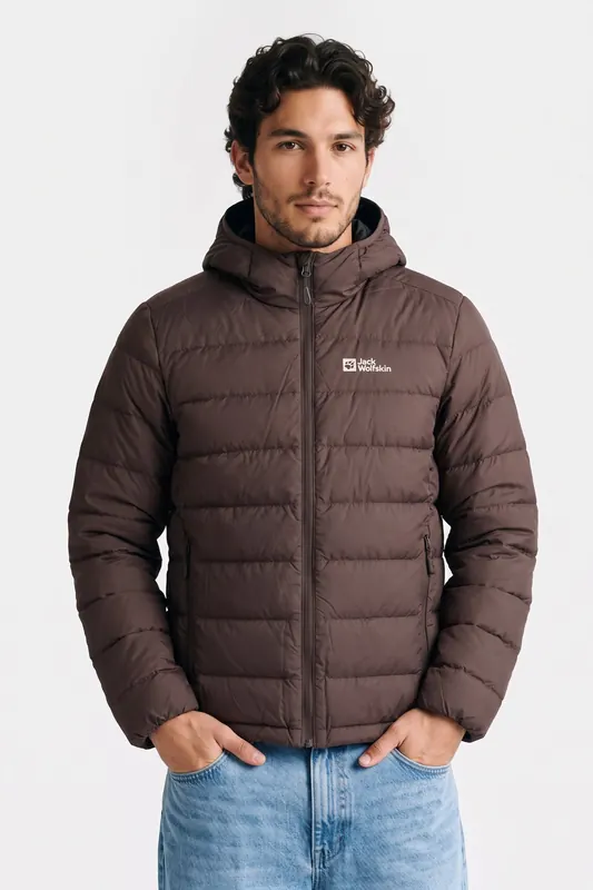 Jack Wolfskin Ather Down Hoody Peat Maat: 3XL | Winterjassen Outlet | Heren | Bruin